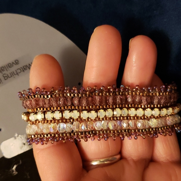 Arora glass and Opalite copper bracelet - Picture 2 of 3